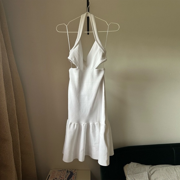 Guess ◡̈ Mirage Cut-Out Bandage Halter Mini Dress - Picture 1 of 15